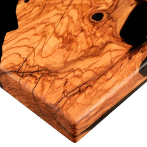 Elite Olive Wood with Black Epoxy Resin L - Shaped Waterfall Dining & Bar Tables ECT - 183 - Elitecustomtable