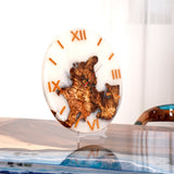 Elite Opalescent Epoxy Resin & Black Walnut Wood Wall Clock EWC - 07 - 16'' - Elitecustomtable