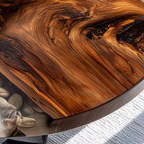 Elite Oval Black Walnut Dining Table with Stream - Stone Resin Inlay ECT - 248 - Elitecustomtable
