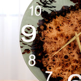 Elite Poplar Wood Burl & Dried Flower - Pine Nut Epoxy Resin Clock EWC - 09 - 16'' - Elitecustomtable