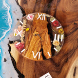 Elite Poplar Wood Dried Flower Epoxy Resin Wall Clock EWC - 12 - 16'' - Elitecustomtable