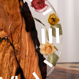 Elite Poplar Wood Dried Flower Epoxy Resin Wall Clock EWC - 12 - 16'' - Elitecustomtable