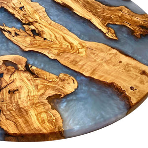 Elite Resin & Natural Olive Wood Fusion Round Table ECT - 131 - Elitecustomtable