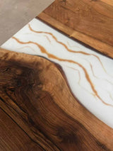 Elite Straight - Edge Black Walnut Conference Table with White Resin Inlay ECT-273 - Elitecustomtable
