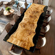 Elite Straight - Edge Poplar Dining Table with Black Resin Inlay ECT - 141 - Elitecustomtable