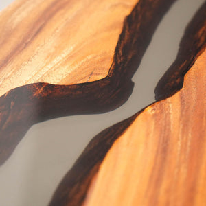 Elite Straight - Edge Walnut Dining Table with Semi - Transparent Black Resin 108"L×42"W, EIT - 14 - Elitecustomtable