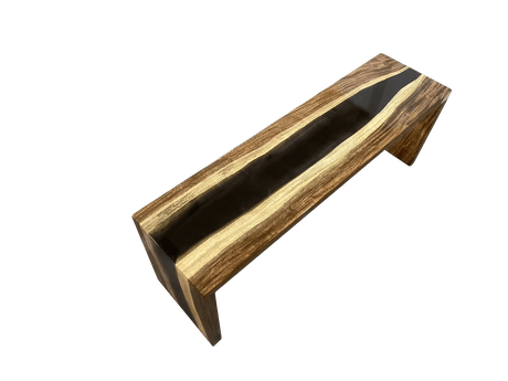 Elite Walnut Black Epoxy Resin Bench ECB - 04 – Handmade Wood Bench - Elitecustomtable