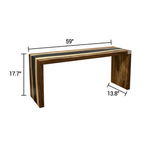 Elite Walnut Black Epoxy Resin Bench ECB - 04 – Handmade Wood Bench - Elitecustomtable