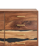 Elite Walnut Black Resin Gold - Accent 8 - Drawer Dresser ECD - 05 - Elitecustomtable