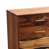 Elite Walnut Black Resin Gold - Accent 8 - Drawer Dresser ECD - 05 - Elitecustomtable