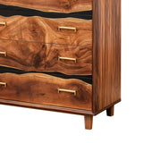 Elite Walnut Black Resin Gold - Accent 8 - Drawer Dresser ECD - 06 - Elitecustomtable