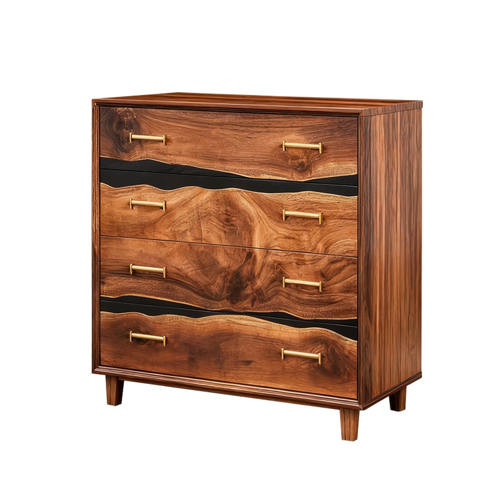 Elite Walnut Black Resin Gold-Accent 8-Drawer Dresser ECD-06