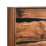 Elite Walnut Black Resin Gold - Accent 8 - Drawer Dresser ECD - 06 - Elitecustomtable