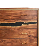 Elite Walnut Black Resin Gold - Accent 8 - Drawer Dresser ECD - 07 - Elitecustomtable