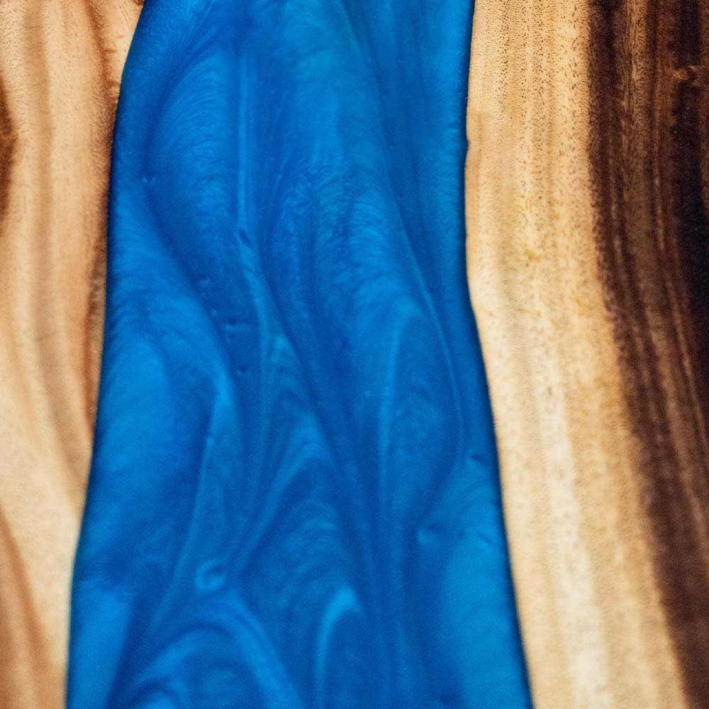 Elite Walnut & Blue Epoxy River Round Table ECT - 134 - Elitecustomtable