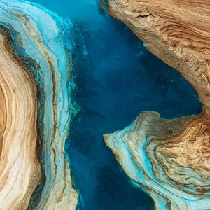 Elite Walnut Blue Ocean Epoxy Round Dinner Table ECT - 254 - Elitecustomtable