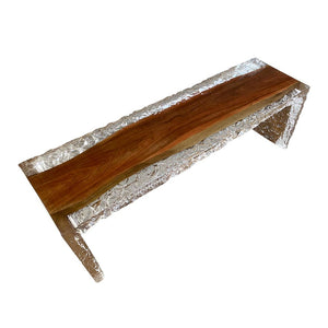 Elite Walnut Clear Epoxy Resin Bench ECB - 03 – Modern Resin Bench - Elitecustomtable