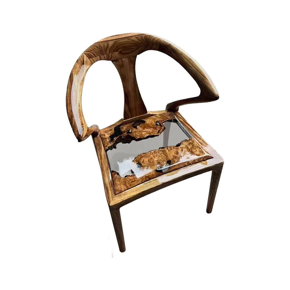 Elite Walnut Epoxy Accent Chair – ECC - 01 - Elitecustomtable