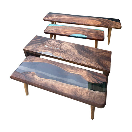 Elite Walnut Epoxy Resin Bench ECB - 06 – Solid Wood Design - Elitecustomtable