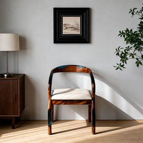 Elite Walnut Epoxy Resin Chair – ECC - 02 - Elitecustomtable