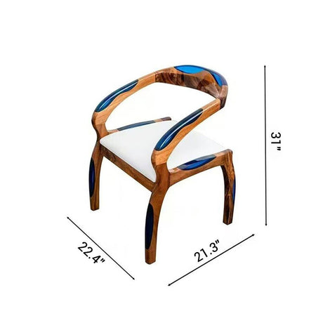 Elite Walnut Epoxy Resin Chair – ECC - 02 - Elitecustomtable