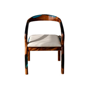 Elite Walnut Epoxy Resin Chair – ECC - 02 - Elitecustomtable