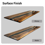 Elite Walnut Live Edge Emerald Green Epoxy River Dining Table – Handcrafted Marbled Resin Tabletop ECT - 288 - Elitecustomtable