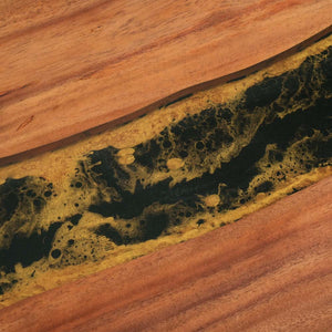 Elite Walnut Wood with Black Epoxy and Yellow Gold Dining and Conference Table ECT - 168 - Elitecustomtable