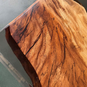 Elite Walnut Wood with Transparent Black Resin Dining & Conference & Office Table ECT - 193 - Elitecustomtable