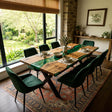 Epoxy River Table Olive Wood Emerald Green Rectangular Straight Edge Dining Table Top ECT - 290 - Elitecustomtable