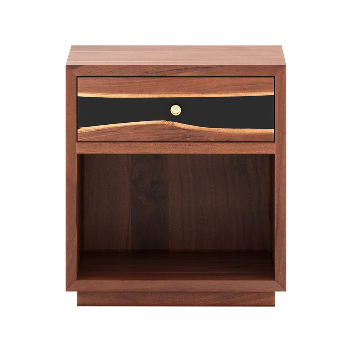 Epoxy Walnut Nightstand – Handmade Resin Wood Bedside Table ECN - 02 - Elitecustomtable