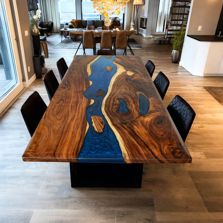 epoxy wood dining table ECT-88