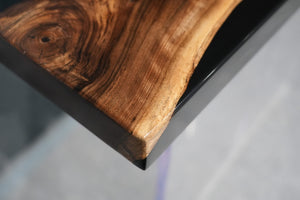 In-Stock Black Walnut Black Epoxy Resin Table 20" × 48" - Elitecustomtable
