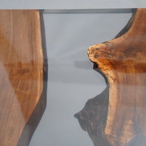 In-Stock Black Walnut Translucent Black Epoxy Resin Table 24" × 60.2" - Elitecustomtable