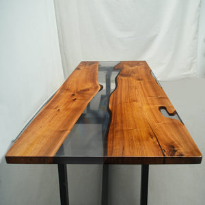 In-Stock Black Walnut Translucent Black Epoxy Resin Table 36.2" × 72" - Elitecustomtable