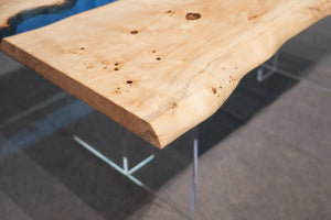 In Stock Poplar Blue Epoxy Resin Dining Table – 72" × 36" - Elitecustomtable
