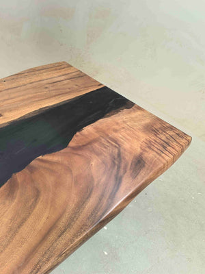 In-Stock Walnut Black Epoxy Resin Table 36.2" × 84.1" - Elitecustomtable