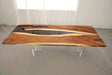 In-Stock Walnut Charred Black Epoxy Resin Table 42.1" × 107.9" - Elitecustomtable