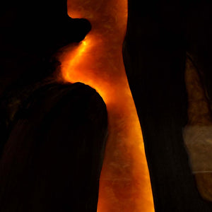 Elite Volcanic Stream Black Walnut Dining Table With Lighted Resin ECT-130