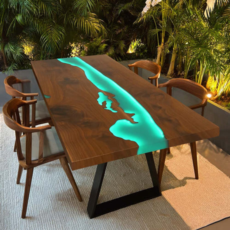 led lava resin table