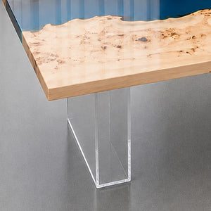 Poplar Blue Epoxy Resin River Dining Table | ECT-378 - Elitecustomtable