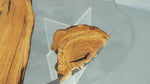 Elite Natural Fragment Design Olive Wood & Clear Epoxy Round Table  ECT-132