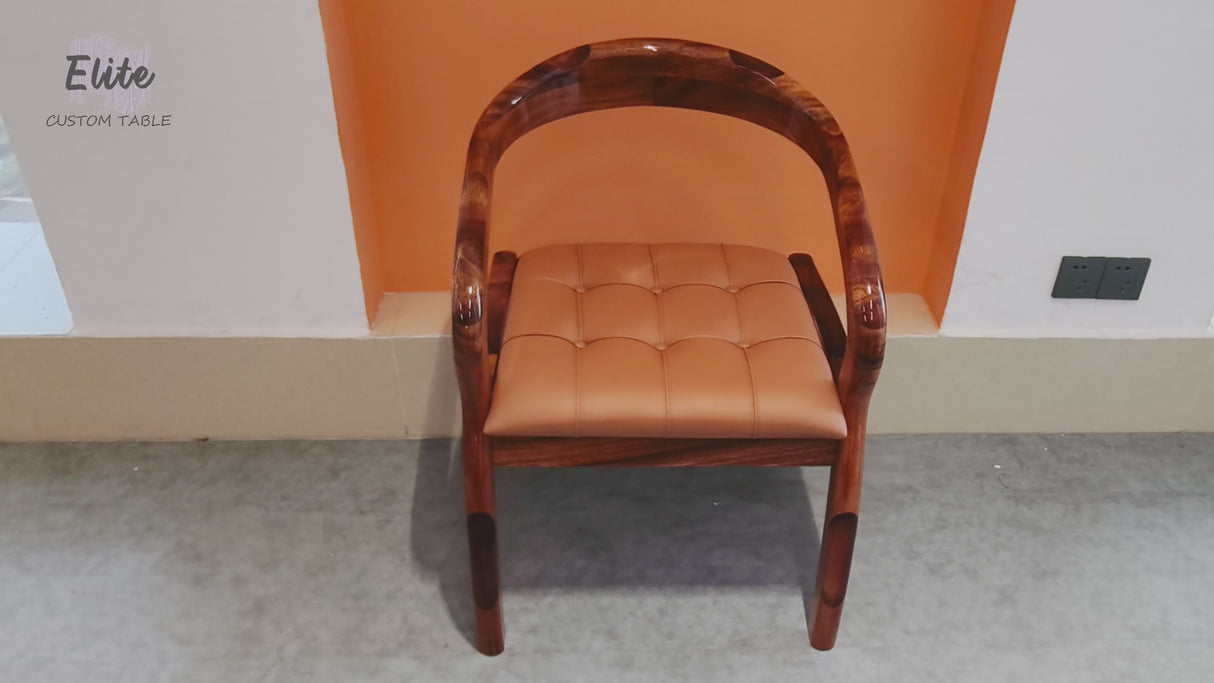 Elite Walnut Epoxy Resin Chair – ECC-04