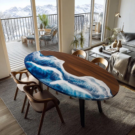 resin table removable legs oval