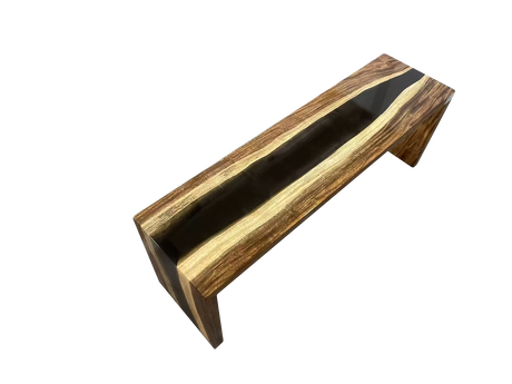 Elite Walnut Black Epoxy Resin Bench ECB-04 – Handmade Wood Bench