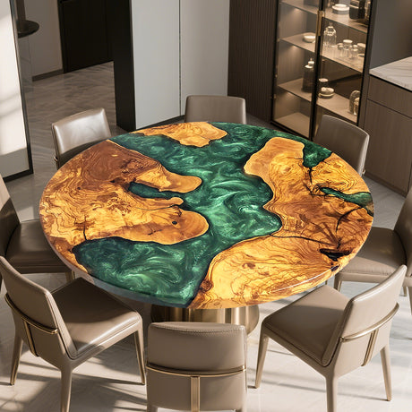 round epoxy dining table ECT-44