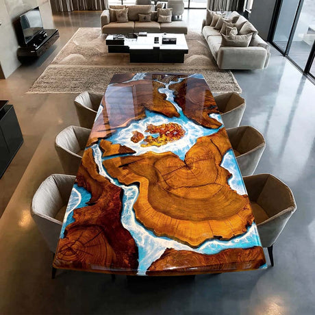 waterfall epoxy table