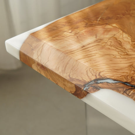  The natural wood grain is prominently displayed, adding an organic and rustic touch to the modern aesthetic.