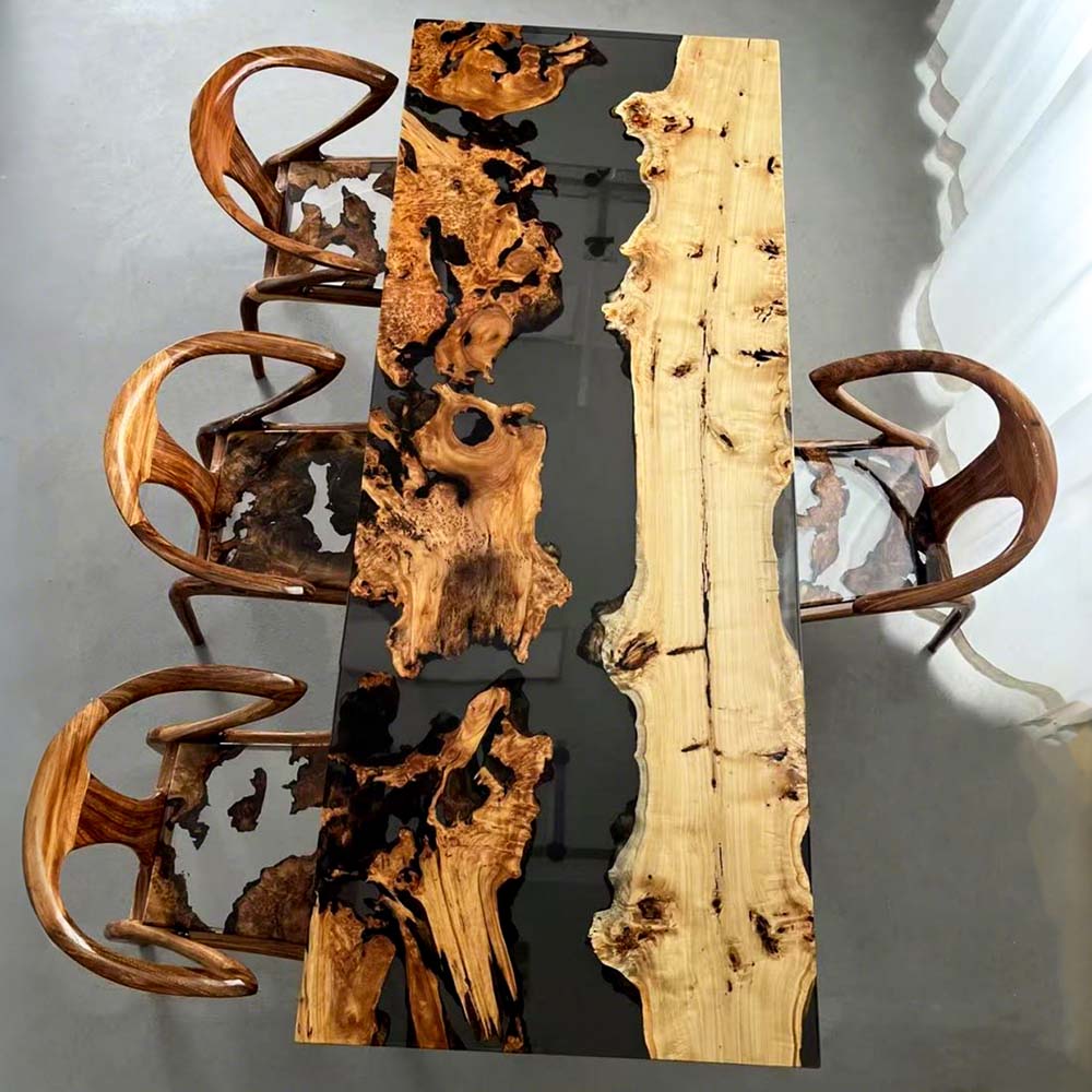 tree tables with resin