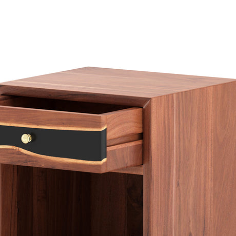 Walnut Epoxy Nightstand in Bedroom Setting